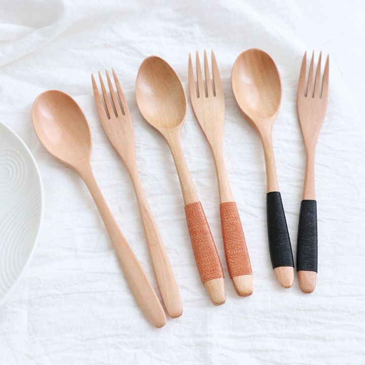 Handmade 2PCS Kitchen Supplies Rice Utensil Soups Dinnerware Sets Spoon Tableware Fork