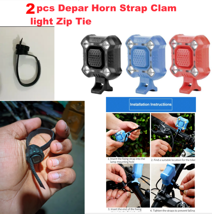2pcs Depar Horn Strap Clamp For Bicycle Dipper light Zip Tie / Holder Belt