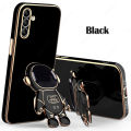 New Phone case For Samsung Galaxy M14 Back cover Luxury Astronaut Foldable Stand Soft Silicone TPU Electroplating Straight Edge Casing Shockproof All-inclusive lens With Bracket Back Cover samsung. 