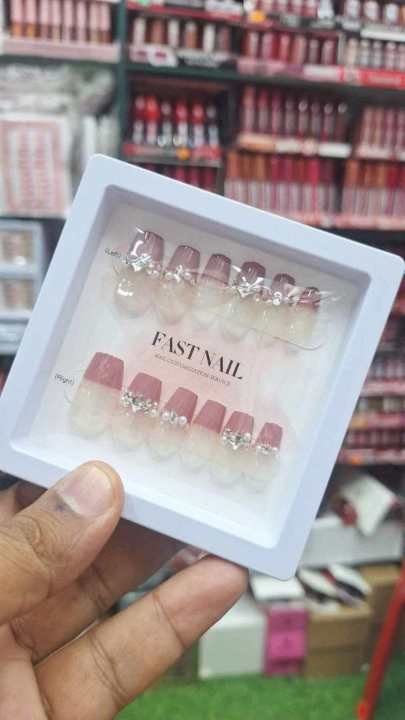 12%20Pec%20Cute%20Fashionable%20False%20Nails%20With%201%20nail%20filler%201%20alcohol%20pad%201%20glue%20sticker%20sheet%20-%20Image%202