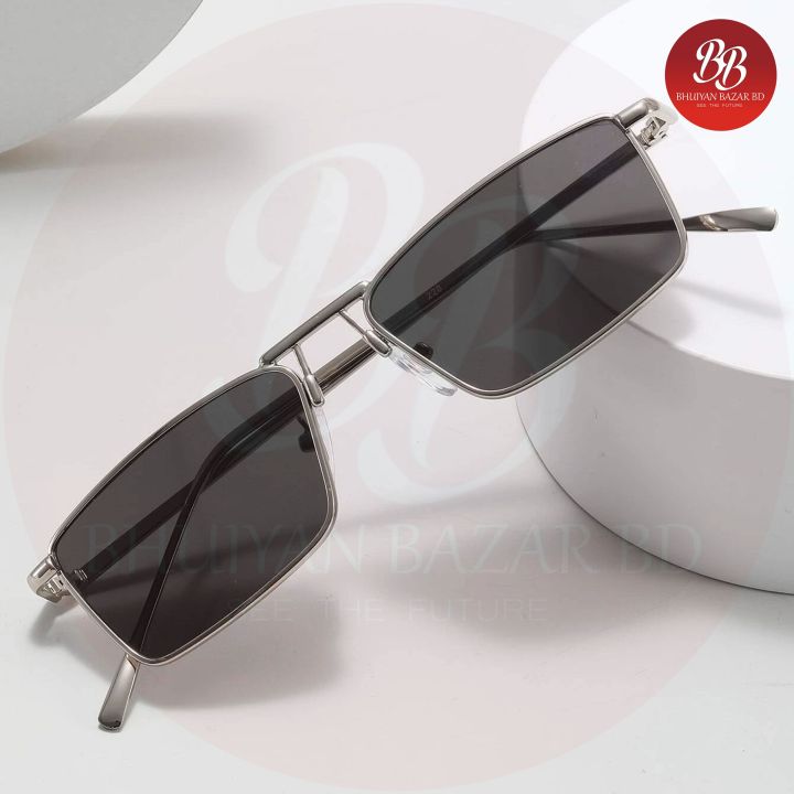 Sunglasses 2023 Fashion Small Box Metal Frame Rectangle Glasses The New Vintage Men
