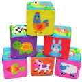 6PCS Cloth Building Blocks Baby Infant Soft Plush Doll Kids Sensory Educational Toys for Children Building Cube Construction Set. 