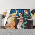 【2023】 Demon Slayer Kamado Nezuko Tanjirou Zenitsu Inosuk Blanket Kimetsu No Yaiba Anime Soft Throw Blankets for Sofa Office Rug Piece. 
