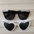 Novelty Wedding Sunglasses Team Bride Fashionable Personalized Bridal Glasses Decorative Themed Groom Sunglasses for Bridal Shower Wedding Party Bachelorette Event Photo Props Bridal Accessory. 