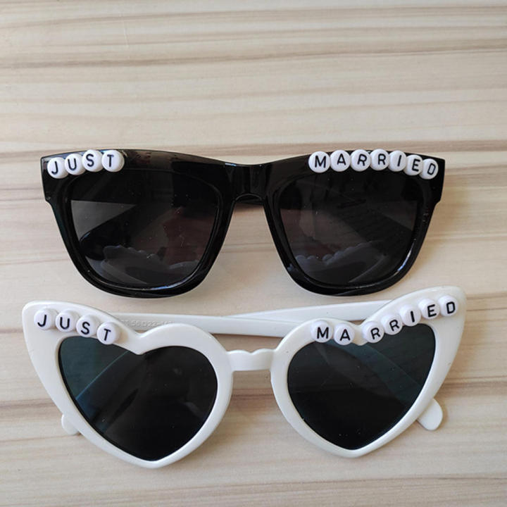 Decorative Wedding Sunglasses Team Bride Personalized Themed Bridal Glasses Fashionable Novelty Groom Sunglasses for Bridal Shower Wedding Party Bachelorette Event Photo Props Bridal Accessory