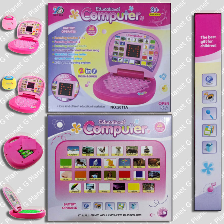 Educational Computer ABC and 123 Learning Kids Toy Laptop with LED Display and Music Educational Toy for Babies