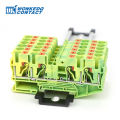 PT6-QU-PE Grounding Terminal Block on Din Rail Earth Groundcheerful Electrical 6mm Yellow/Green Wires Connector PT 6-Quattro-PE.