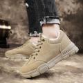 2022Winter Worker Boot Men's Low-Top Casual Warm with Velvet Thick Cotton Shoes Mid-Top Tide All-Matching Snow Boots Ankle Boots. 