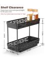 WORTHBUY Double-layer Seasoning Jar Plastic Storage Rack Shelves Pull-out Spice Jar Storage Organizer For Kitchen Cabinet. 