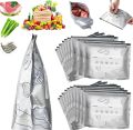 Aluminium Foil Bag Reusable Freezer Zip Lock Safe Large Capacity Fresh-keeping Lock Freezer Bag.