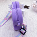 Cute Silica Bow Children's Mini Shoulder Bags Candy Color Baby Girls Coin Purse Handbags Rainbow Strap Kids Crossbody Bag.