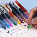 Exquisite Large Capacity Durable Straight liquid Roller Gel Pen Quick Drying 10 Colors Ink 0.5mm Ball Pen Student Writing Stationery School Office Supplies.