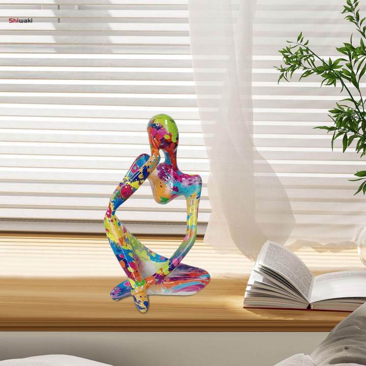 Thinker Abstract Art Sculpture People Figurine Display Artwork Character Sculptures for