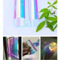 Mul-size Colorful PET Rainbow Window Film Chameleon Window Tint Film Iridescent Film for Home Self Adhesive Stained Glass Film.