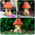 Outdoor Statue Fairy and Gnome House Waterproof Mushroom Figurines for Outside Patio Lawn Decor Easy to Use.