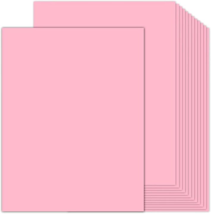 Goefun Sticker Paper 100 Sheets Pink Cardstock 8.5 x 11 Thick Paper, Goefun 80lb Card Stock ...