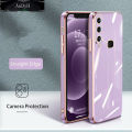 Phone case VIVO Y11/Y12/Y12i/Y15/Y17/Y19/Y91/Y91i/Y93/Y95/Y97/Y85/V11i /V9Cover Luxury Soft Cubic Straight Edge Cover Fashion Upgraded Camera Protection Electraplating Anti-fingerprint Shockproof Protective Back Cover. 