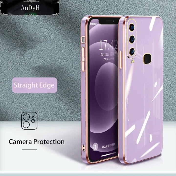 Phone%20case%20VIVO%20Y11/Y12/Y12i/Y15/Y17/Y19/Y91/Y91i/Y93/Y95/Y97/Y85/V11i%20/V9Cover%20Luxury%20Soft%20Cubic%20Straight%20Edge%20Cover%20Fashion%20Upgraded%20Camera%20Protection%20Electraplating%20Anti-fingerprint%20Shockproof%20Protective%20Back%20Cover%20-%20Image%202