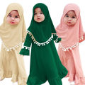 Muslim Kids Girls Abaya Dess With Hijab Kaftan Style Abaya For Child. 