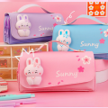 School Supplies Stationery Aesthetic Pencil Bag Cute Decompression Toys Stationary Pouch Cases Girls Waterproof Accessories.