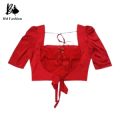 Half Quarter Hata Red Silk Blouse For Women'S/Girls. 