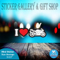 Bike Sticker |  I Love Bike_Logo | ( Waterproof & Premium quality)/ Sticker Gallery & Gift Shop. 