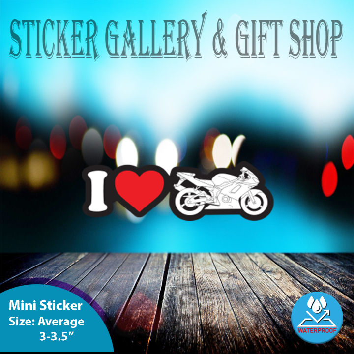 Bike Sticker |  I Love Bike_Logo | ( Waterproof & Premium quality)/ Sticker Gallery & Gift Shop