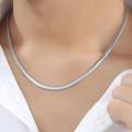 925 sterling necklace Unisex Flat snake Link Chain Lobster Clasp-1pcs.