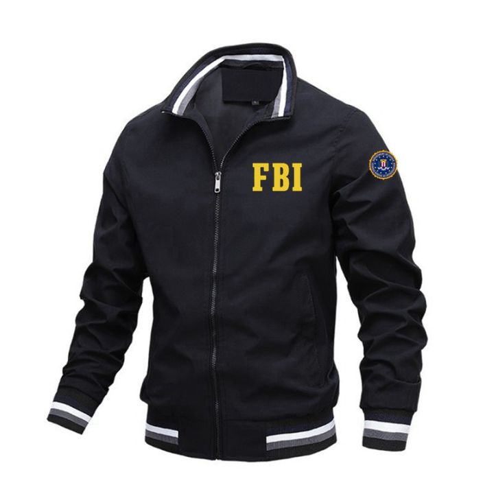 FBI New Spring Autumn Fashion Men Bomber Jackets Business Casual Streetwear Male Coats Simple Windbreaker British Style Coat
