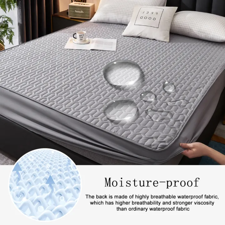 Waterproof%20Thicken%20Mattress%20Cover%20Quilted%20Latex%20Mat%20Bed%20Covers%20Pad%20Skin-Friendly%20Fitted%20Sheet%20Protector%20Bedspread150/160/180x200%20-%20Image%204