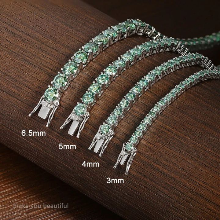 KNOBSPIN%20D%20VVS%20Original%20Green%20Moissanite%20Tennis%20Bracelets%20for%20Women%20Men%20Lab%20Diamond%20with%20GRA%20Wedding%20Jewelry%20925%20Sliver%20Bracelet%20-%20Image%203