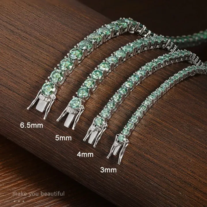 KNOBSPIN%20D%20VVS%20Original%20Green%20Moissanite%20Tennis%20Bracelets%20for%20Women%20Men%20Lab%20Diamond%20with%20GRA%20Wedding%20Jewelry%20925%20Sliver%20Bracelet%20-%20Image%203