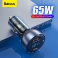 Baseus 65W PPS USB Type C Dual Port PD QC Fast Charging Car Charger.