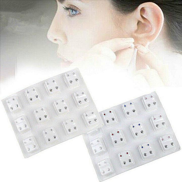 Pierced Earrings For Women 12Pairs Mixed Colors Surgical Steel 4mm