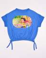 Kids Graphic Tee With Elastic Bottom-Blue.