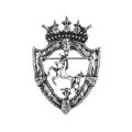 Small Crown Prancing Brooch for Men's Suit Corsage Horse Lapel Pin. 