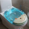 Ocean Pattern Resin Toilet Seat Slow-close No Noise Toilet Seat Cover For Household Hotel Toilet Seat Accessories.