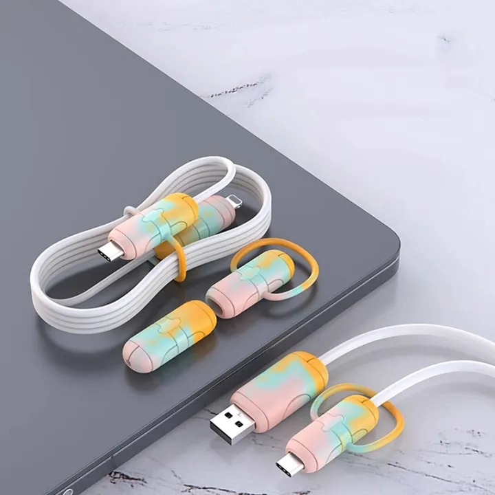 Mouse Data Cable Silicone Flexible Cord Saver Anti-Break Cable Winder Protective Covers ...