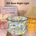 DIY Tulip Mirror Lamp Octagonal Rose Night Light Bedroom Sleeping Table Lamp Handmade Tulip Mirror Night Light Birthday Gift Luyo.
