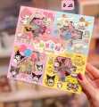 100Pcs Sanrio Kuromi Melody Cinnamoroll PET Transparent Waterproof Stickers Cartoon DIY Stationery Hand Ledger Sticker Gift. 