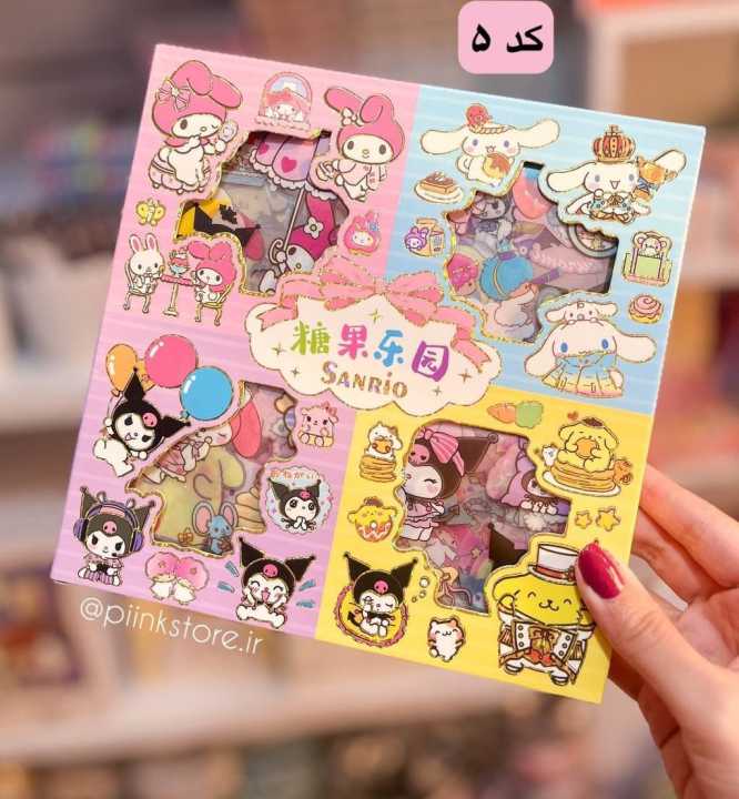 100Pcs Sanrio Kuromi Melody Cinnamoroll PET Transparent Waterproof Stickers Cartoon DIY Stationery Hand Ledger Sticker Gift