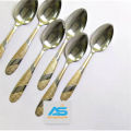 6 Piece Steel Spoon Set: Multi-Design 6-Inch Long Spoons For Your Kitchen, Elevating Your Kitchen Essentials With A Set Of 6 Multi-Design Steel Spoons.