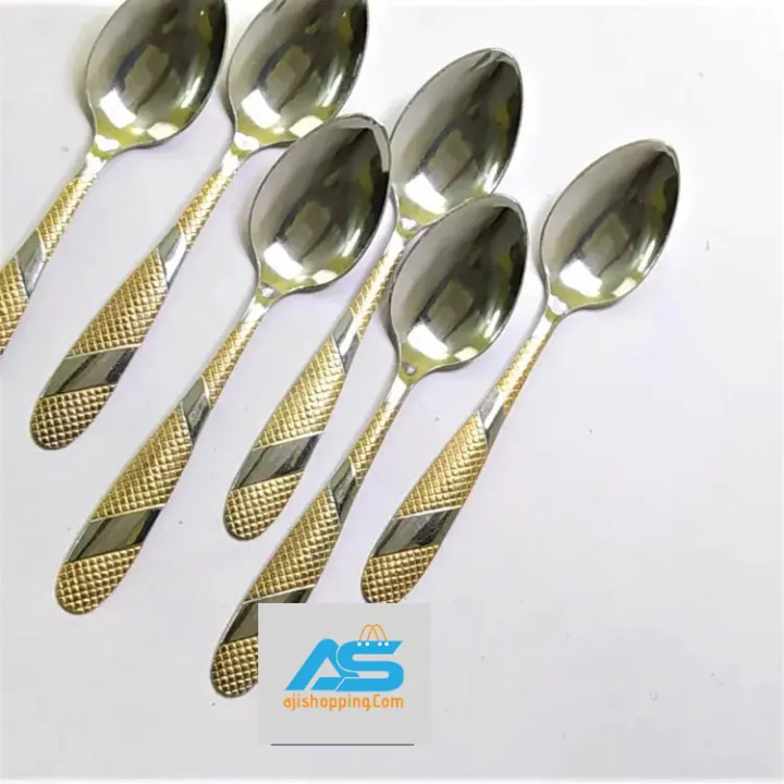 6%20Piece%20Steel%20Spoon%20Set:%20Multi-Design%206-Inch%20Long%20Spoons%20For%20Your%20Kitchen,%20Elevating%20Your%20Kitchen%20Essentials%20With%20A%20Set%20Of%206%20Multi-Design%20Steel%20Spoons%20-%20Image%202