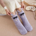 Winter Fleece Lined Padded Warm Keeping Cartoon Lambswool Socks Sleeping Socks Maternity Socks Winter Super Thick Home Room Socks Women. 