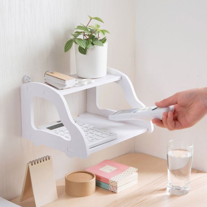 Wifi Router Stand Shelf Double Layer Wall Mounted Shelf Home decorator(New Canvas)