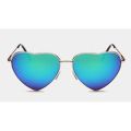 【happy one】172020 Heart Sunglasses Women Metal Sun Glasses Monochrome Bicolor Color Film lens. 