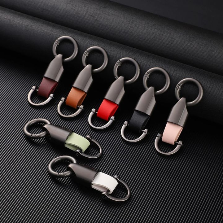 Luxury Fashion PU Leather Keychain Business Gift Leather Key Chain Men Women Car Key Strap Waist Wallet KeyChains Keyrings