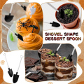 200 Pcs Mini Shovel Spoons Disposable Plastic Shovel Shaped Spoons Black and White Plastic Spoon Shovel for Dessert. 