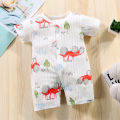 Summer baby short-sleeved rompers, thin jumpsuits, breathable baby clothes, newborn clothes, air-conditioned clothes, baby pajamas. 