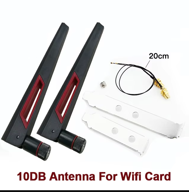 2 x 6/10Dbi Antenna Set Intel AX210 Wifi Card 2.4GHz 5GHz Dual Band M.2 MHF4 Extension Cable To WiFi RP-SMA For AX200 Adapter